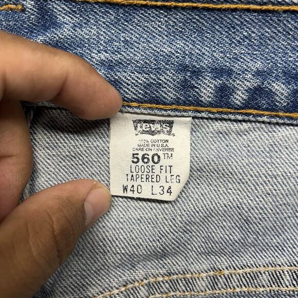 Levis Jeans Mens 40x32 Blue Cotton Denim 560‎ Comfort Fit Western Cowboy 90s Vtg - Picture 6 of 8